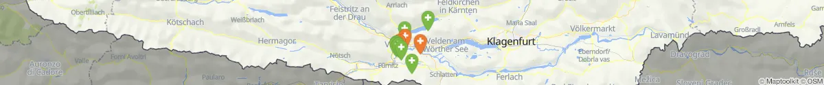Kartenansicht für Apotheken-Notdienste in der Nähe von Wernberg (Villach (Land), Kärnten)